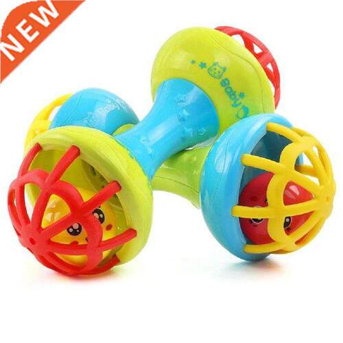 Multicolor Baby Teether Rattle Toy Grasping Gums Hand Bell