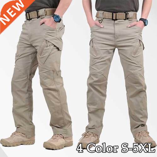 2022 Mens Lightweight Cargo Pants Elastic Breathable Multipl