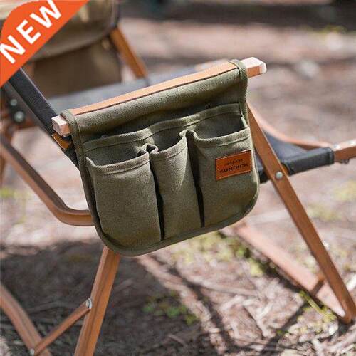 Camping Chair Side Bag Canvas Folding Chair Armrest Storage