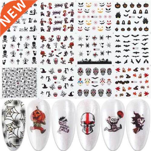 Halloween Nail Art Stickers Skeleton Water Transfer Decals