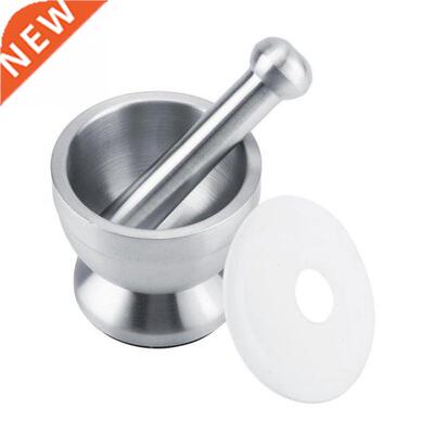Stainless Steel Mortar Pestle Beans Garlic Spices Foodstuffs