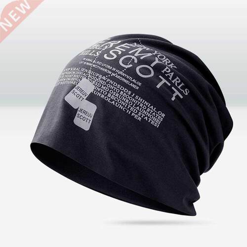 Bonnet Knitted Hat Letter Print Men's Autumn Winter Skullies