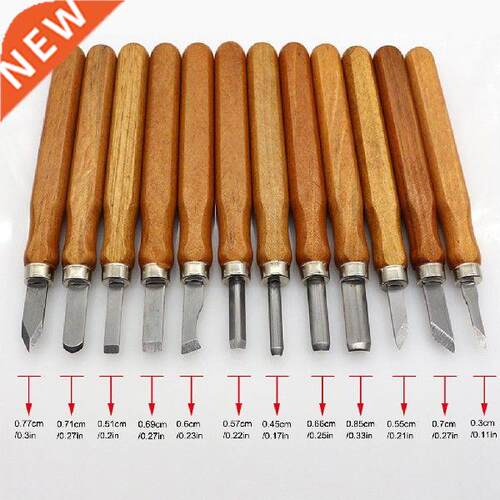 12 Pieces Handheld Wood Ergonomic Handle Chisel Tool