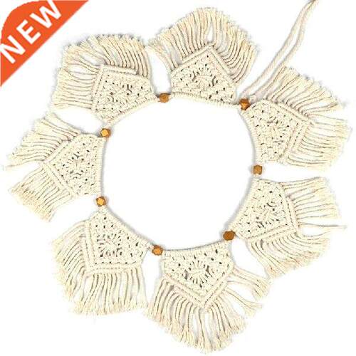 Macrame Woven Wall Hanging Fringe Garland Banner Boho Chic