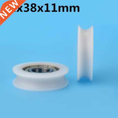 1Pcs 12x38x11 mm U groove Nylon Plastic Wheel With Bearings