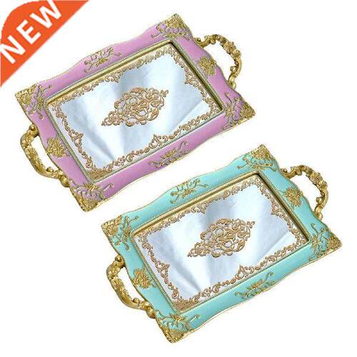 Vintage Decorative Mirror Tray, Rectangle Storage Hder