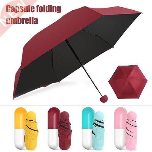 Super Mini Capsule Umbrella Rain Woman Clear Pocket Anti-uv