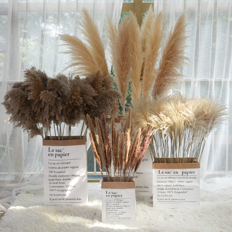 天然装饰北欧牛皮纸袋麦穗干花