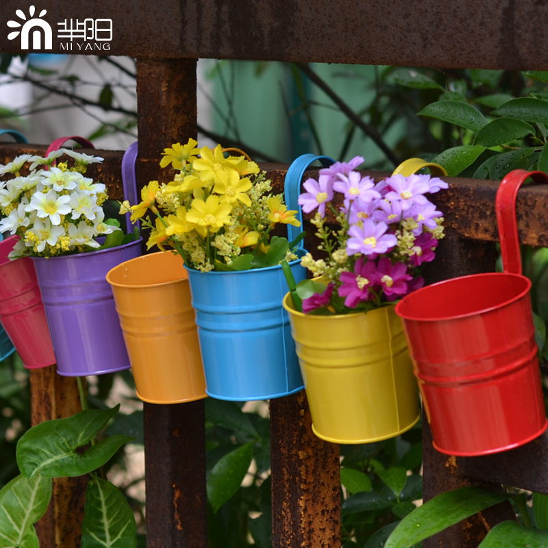 糖果色铁皮挂钩桶 铁花盆阳台挂钩小花桶 田园风格铁皮桶吊桶挂桶|ruв категории Домашний быт, ваза/цветок/искусственные цветы/моделирование украшения, цветок/ваза, цветы ведро - от Buy2taobao.com для оказания профессиональной услуги покупки агента Taobao