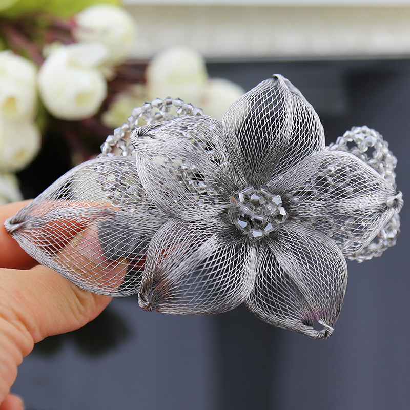 韩国进口手工无胶铜丝弹簧卡八字扭扭夹水晶顶横卡礼品盘发头饰品