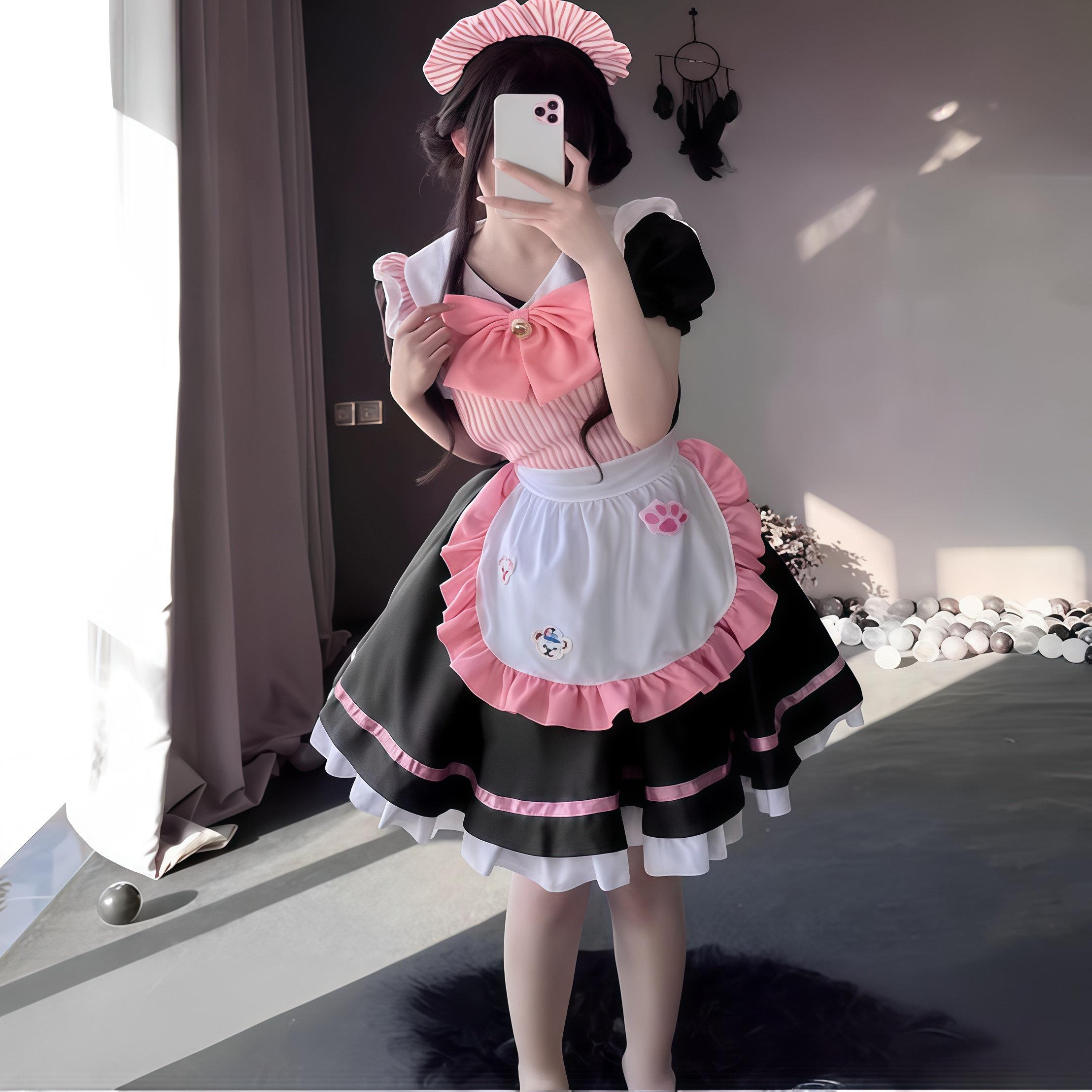 女仆装大码套装伪娘cos服装洛丽塔轻熟女佣日系可爱女装大佬日常