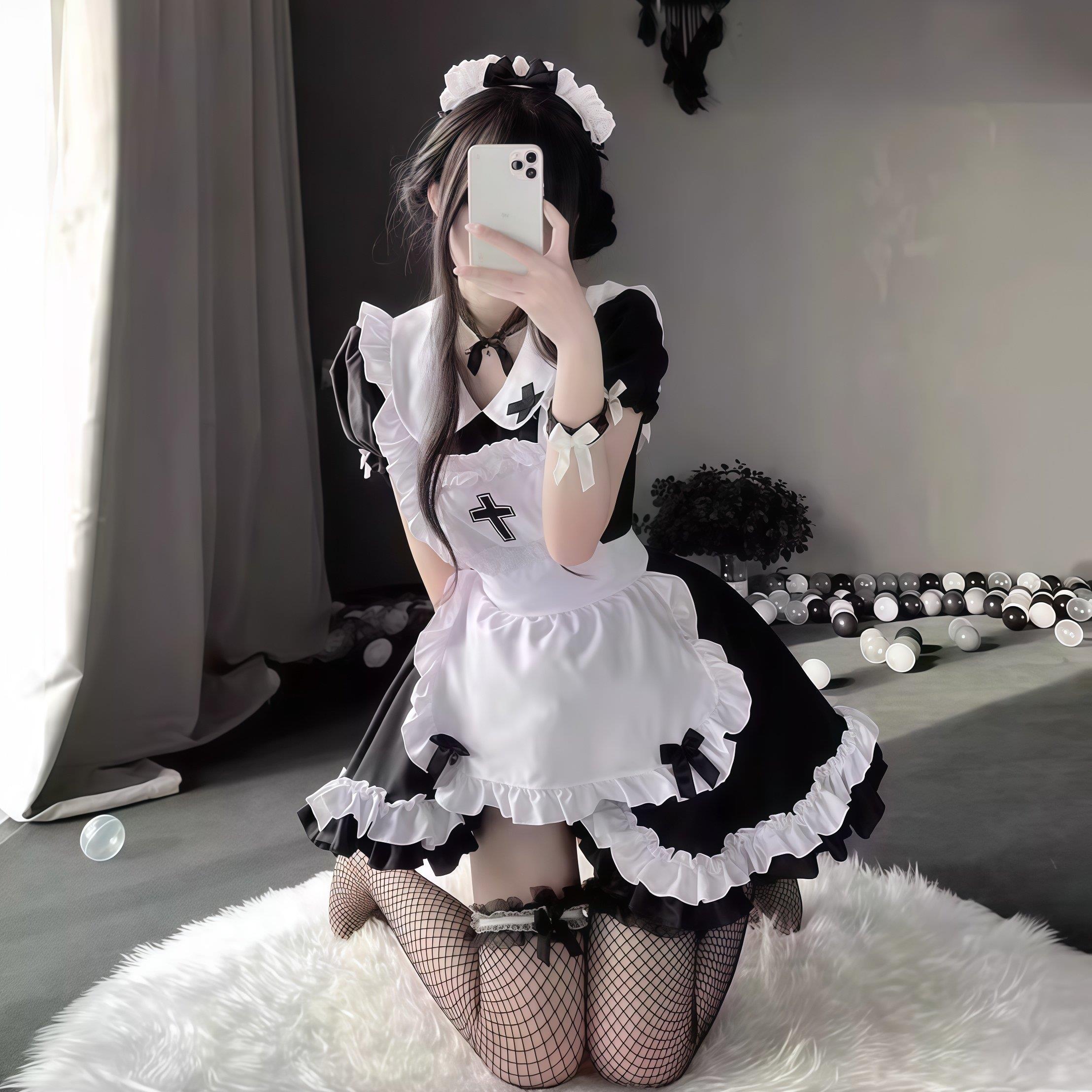 女仆装大码长款男穿男装大佬洛丽塔动漫COS女佣服Cosplay男仆装
