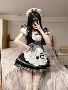 女仆装cos可爱女佣猫咪大码少女lolita连衣裙洛丽塔cosplay服装
