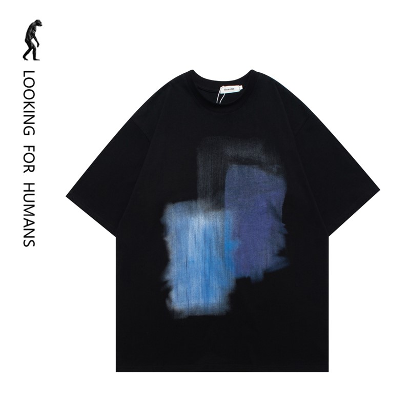 [LOOKING FOR HUMANS] 2024 ORIGINAL DESIGN SENSE ABSTRACT GRADIENT PAINT CASUAL LOOSE COUPLE BF