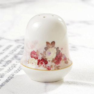 欧式玫瑰花调味罐陶瓷罐桌面盐罐餐饮餐厨胡椒罐椒盐罐精盐罐瑕疵
