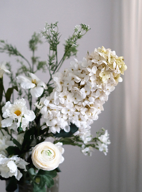 白绿系仿真花轻奢高端花艺装饰摆件高级感高档花卉假花客厅摆设