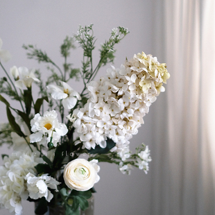 白绿系仿真花轻奢高端花艺装 饰摆件高级感高档花卉假花客厅摆设