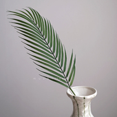 禅意风绿色仿真棕榈叶客厅家居插花装 饰桌面摆件