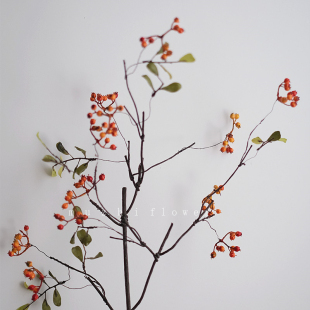 仿真花ins红浆果客厅装 饰山归来轻奢高端电视柜餐桌家居摆设摆件