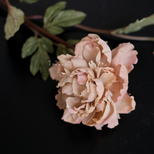复古绝美奶绿咖芙蓉牡丹仿真花