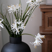 彼岸花石蒜龙爪花假花装 饰仿真花高端客厅插花花瓶摆件绢花餐桌花