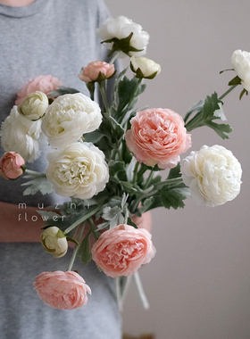 洋牡丹仿真花轻奢高端花束家居装饰花艺客厅摆件插花假花摆设桌花