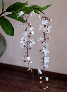 新中式垂丝茉莉白色仿真花束