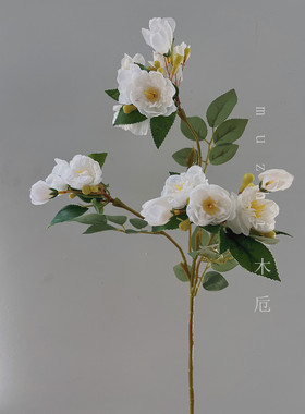 蔷薇仿真花高枝假花高级感婚礼布置小玫瑰摆设客厅摆件插花绢雏菊