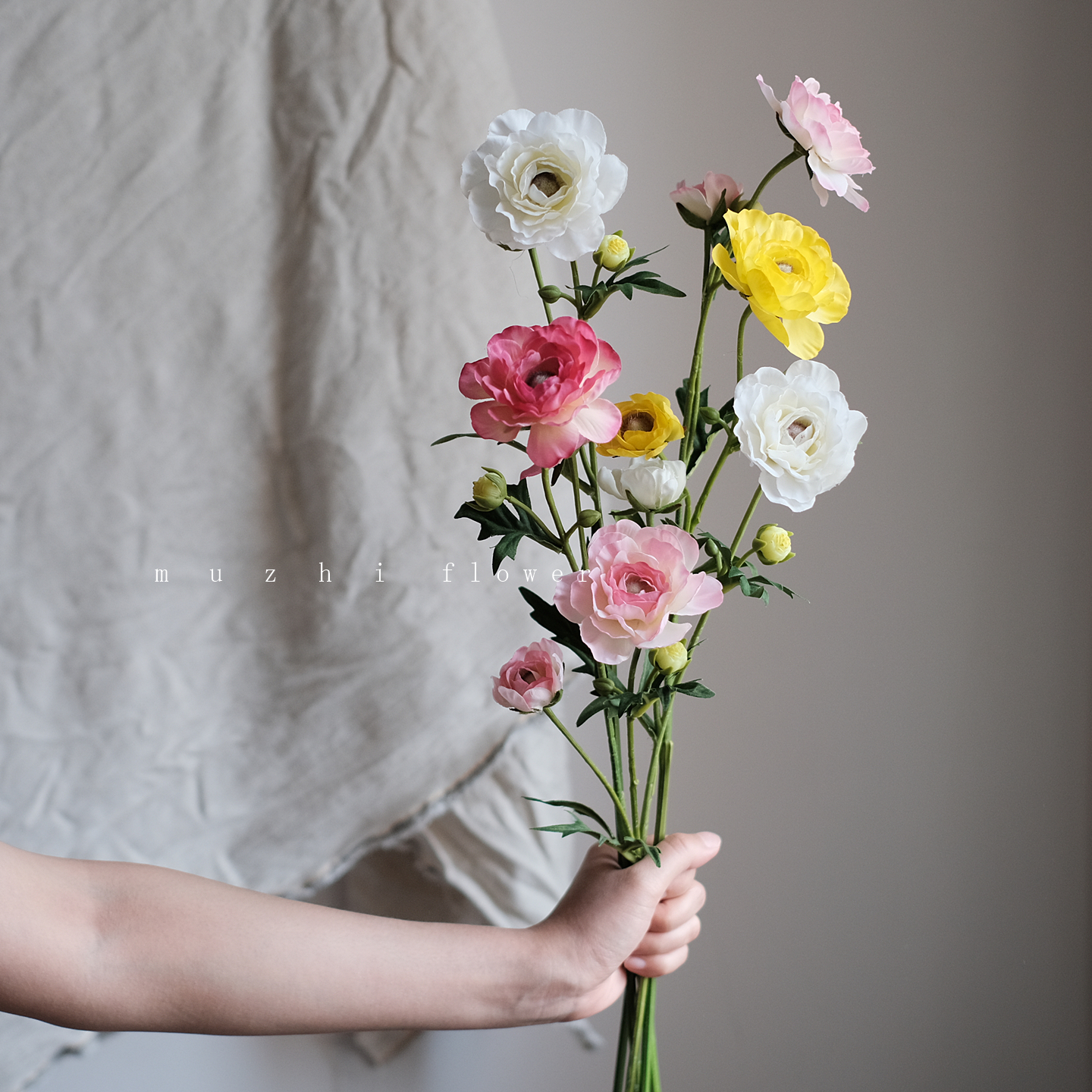 仿真花高级感逼真洋牡丹花束