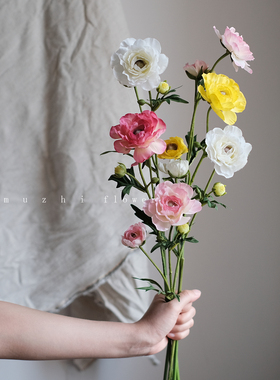 洋牡丹仿真花高级感逼真月季玫瑰花束客厅插花摆设轻奢花艺装饰