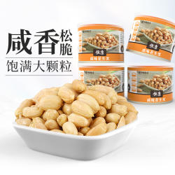 恒康食品 咸味花生米138g*4罐装 熟花生仁休闲炒货坚果零食小吃