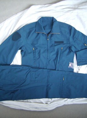 深蓝色男式夏季飞行服飞行布服防阻燃工作服套装