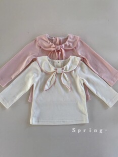 Galakoko26春季儿童翻领上衣T恤韩版女宝宝长袖打底衫女童外出服