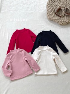 Galakoko秋冬季百搭女宝宝针织打底显白德绒针织高弹上衣保暖T恤