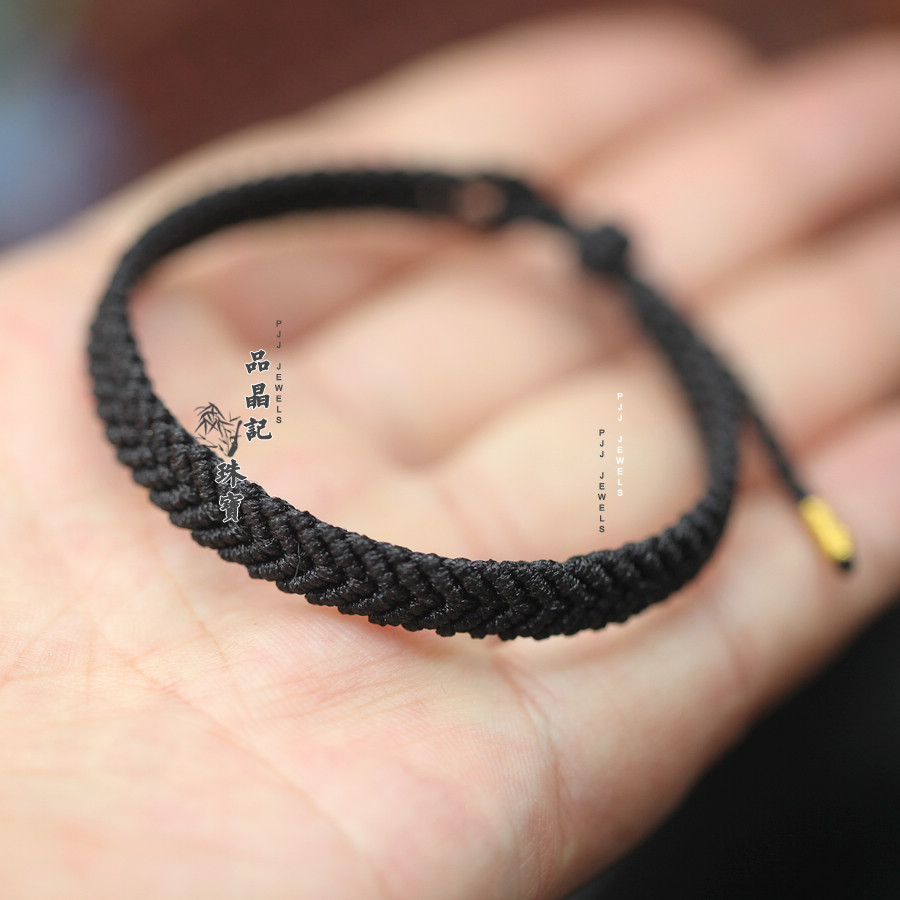 手编半成品DIY手绳男女手链可穿珠编绳玉貔貅天珠开口横穿手牌绳图片