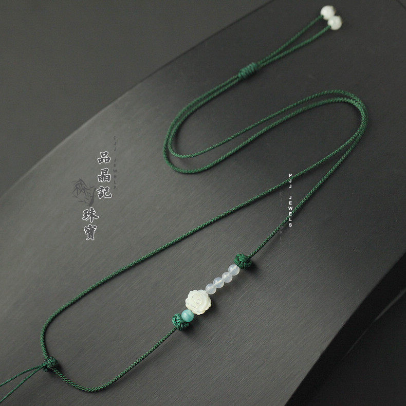 2021 new pattern men and women manual Pendant Lanyard Necklace rope Milan Emerald Jade Beeswax Pearl adjustin the Accessories/Fashion Jewelry,  DIY Fitting , Rope  category - from Buy2taobao.com to provide professional Taobao agent buy service