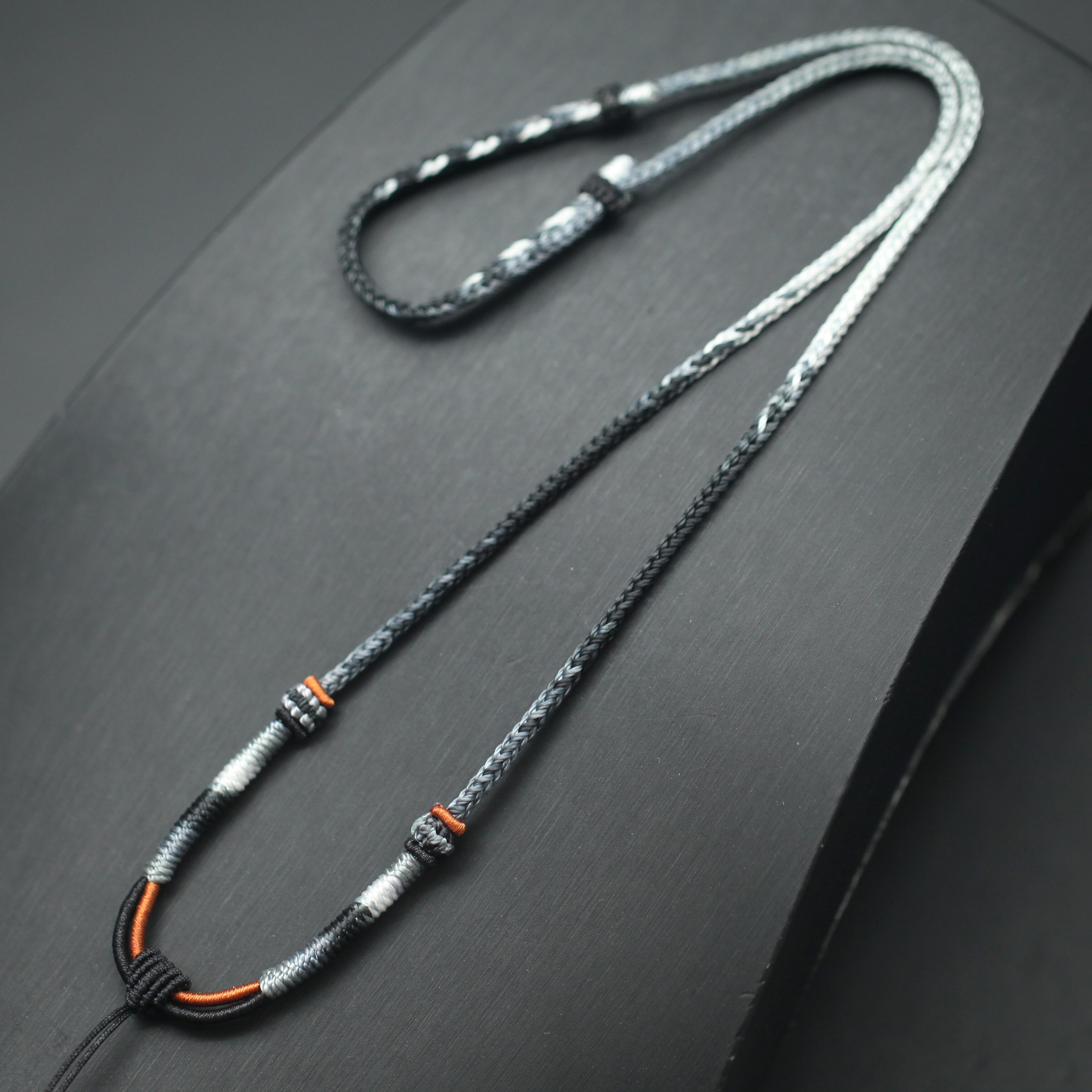 男女款可调节纯手工编织项链挂绳毛衣链配饰金银玉佛牌太极阴阳