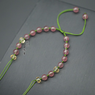 手编半成品DIY手绳男女手链可穿珠编绳玉貔貅天珠开口横穿平安扣