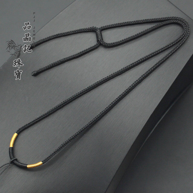 品晶记男女吊坠可调节款八股黑夜明灯金缠线