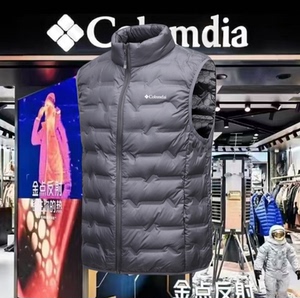 哥伦秋冬羽绒马甲男女石墨烯保暖坎肩大码背心80%白鸭绒马夹外套
