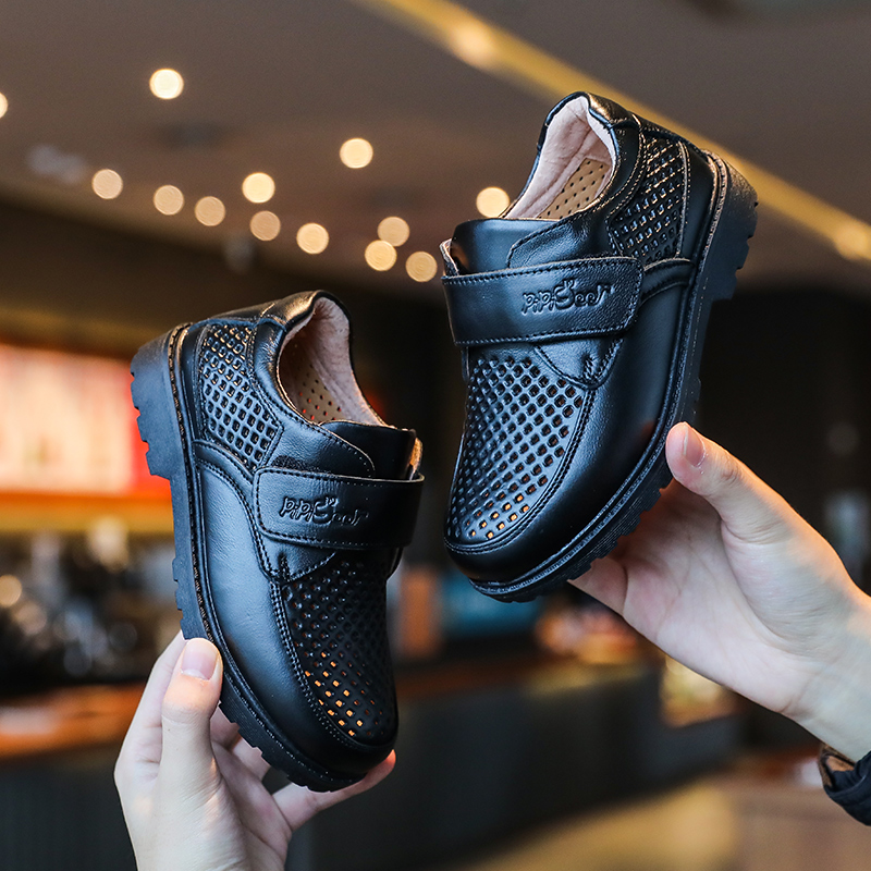 透气真皮凉鞋凉鞋男童夏季