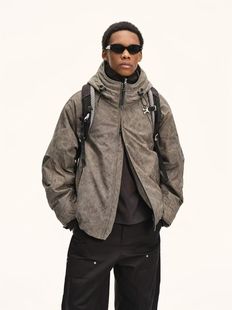 冲锋衣加厚休闲男装 男士 潮牌宽松连帽防水保暖 羽绒服新款 JNV男士