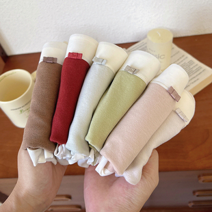 3条 奶乎乎~秋冬羊绒感磨毛内裤女柔软亲肤中高腰包臀舒适三角裤