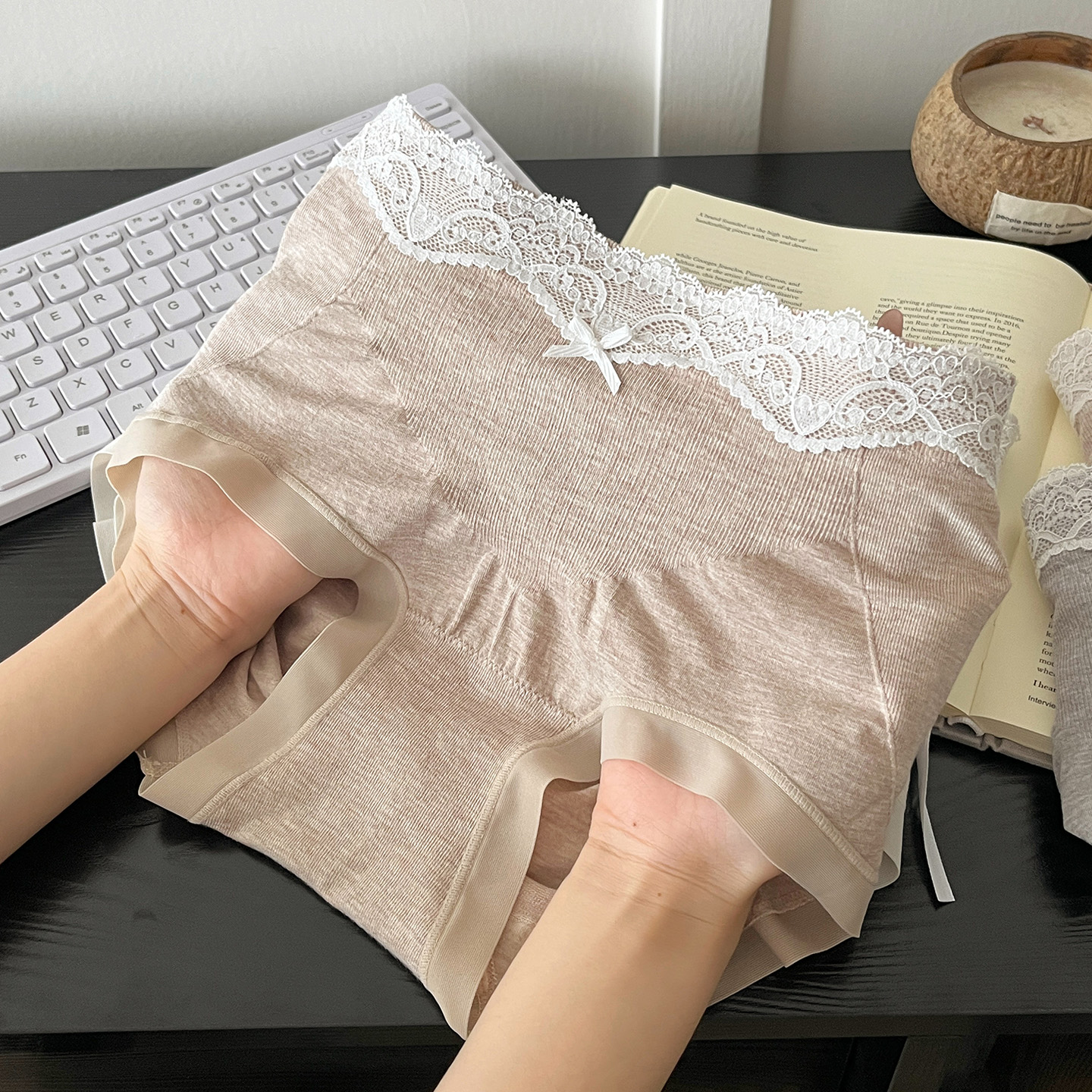 巨美法式高腰微压无缝女内裤