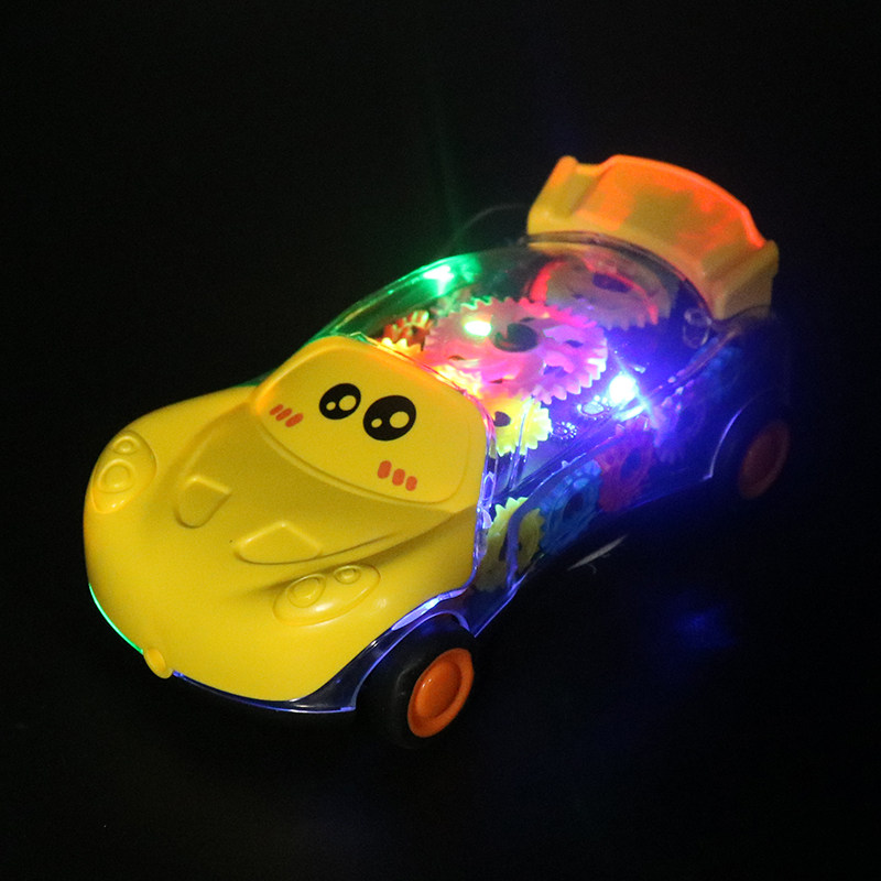 幼儿宝宝手提透明齿轮回力车炫彩音乐彩灯卡通超萌趣可爱汽车灯笼