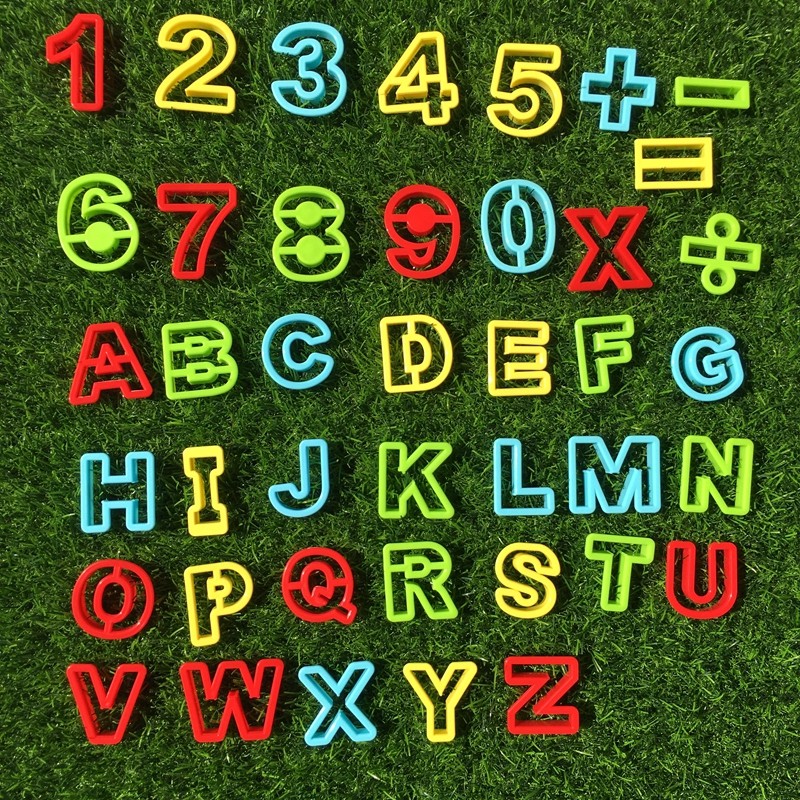 橡皮泥模具diy益智儿童玩具26字母数字符号教学教具彩泥工具套装