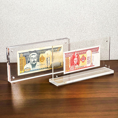 钱币相框亚克力双面透明