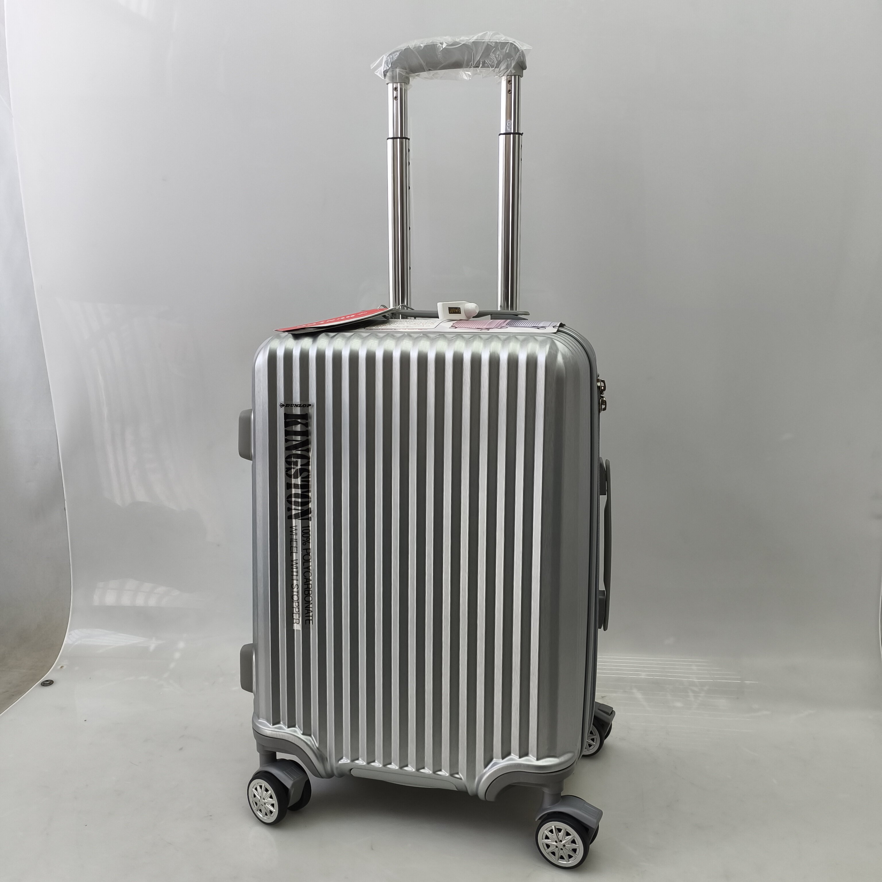 外贸行李箱高颜值20寸登机新型拉杆密码皮箱子pc旅行箱银色箱