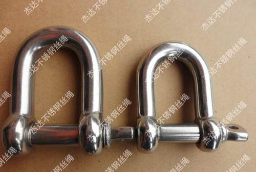 304不锈钢D型卸扣 M12 U型d型捕捉打捞铁链绳快速接头吊环
