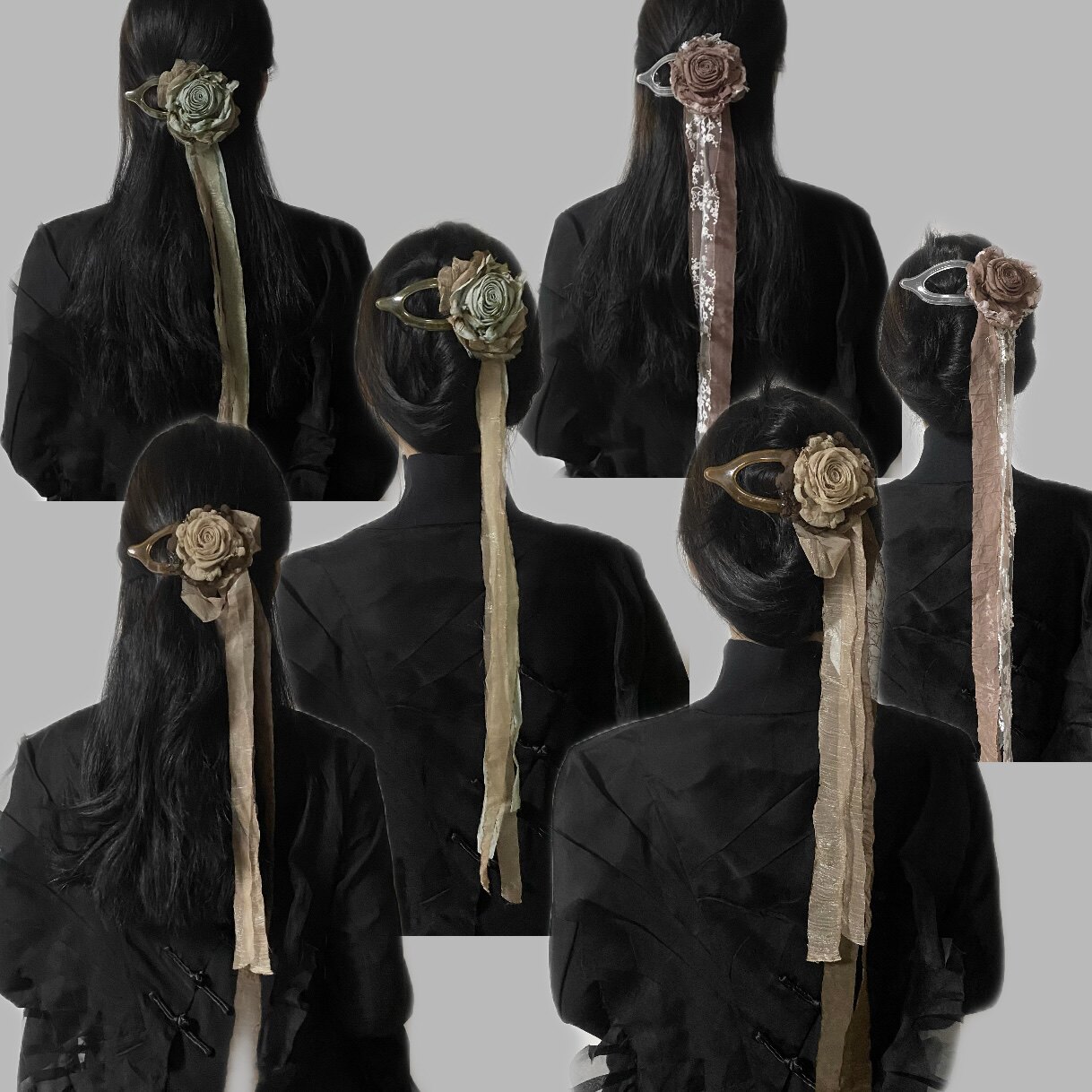 teng小众烧毁感仙丧系干枯玫瑰花手作胸针/抓夹/发簪/发卡